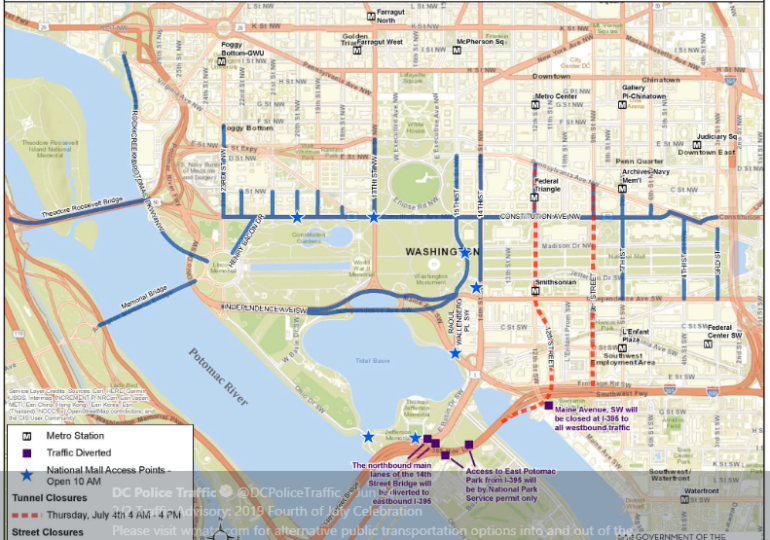 MPD Issues Traffic Advisory for 4th of July